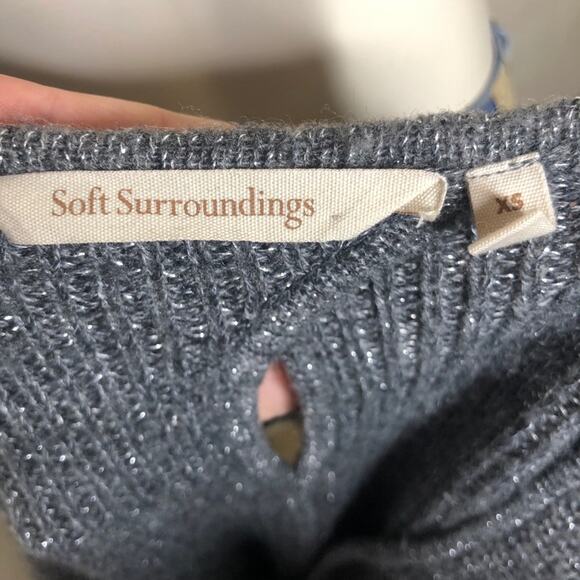 Soft Surrounding Sweater XS Lorelai Gray Silver - Picture 6 of 9